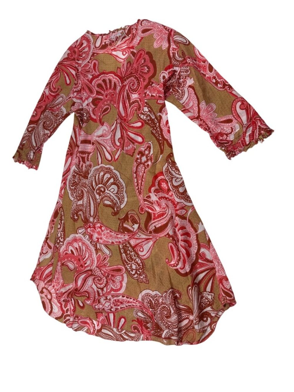One Season amalfi long poppy medium midi dress in terracotta (OO661) - Picture 4 of 10